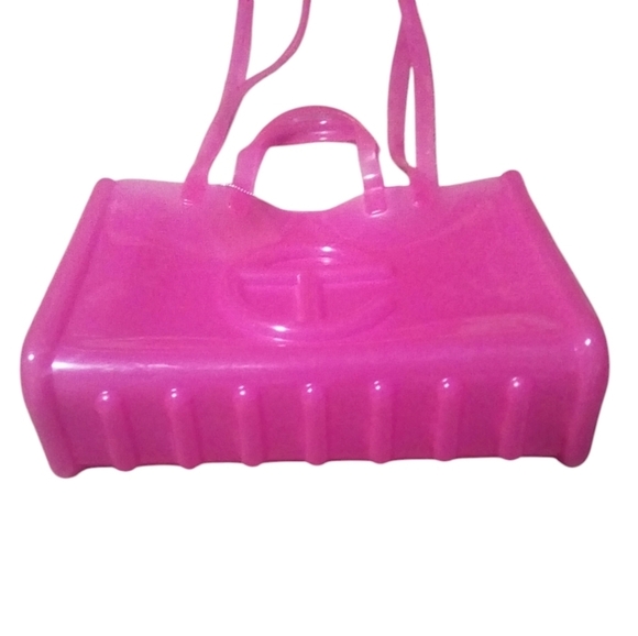 Telfar x Melissa Women NWT Double Handle Large Pink Jelly Shopping Bag Purse - Picture 4 of 9